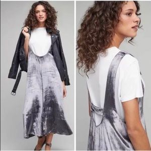 Anthropologie overall Maeve silver velvet